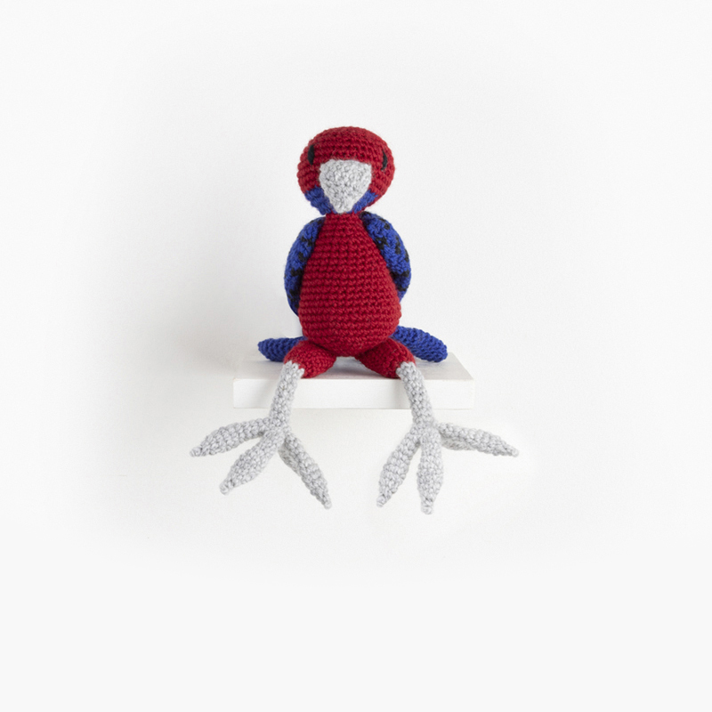 Amigurumi Crochet Crimson Rosella Bird